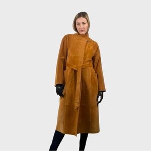 Elegant Tan Women's Suede Coat